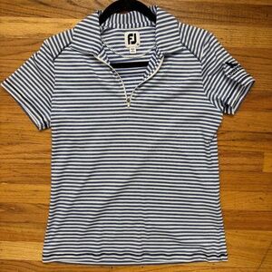 FootJoy Stripped half zip polo shirt